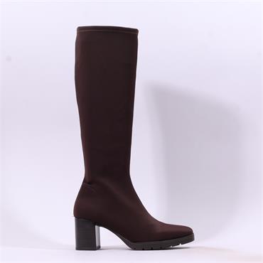Miss Elastic Memphis Lycra Long Boot - Brown